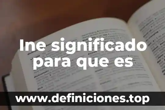 Ine significado para que es