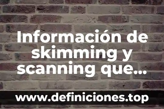 Información de skimming y scanning que es