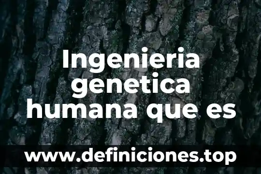 Ingenieria genetica humana que es