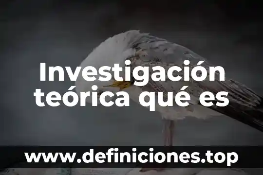 Investigación teórica qué es