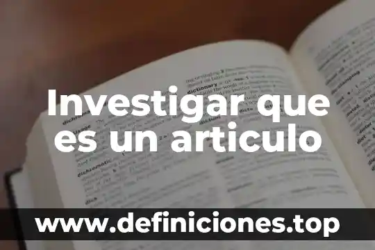 Que es un contribuyente articulo 5 Investigar que es un articulo