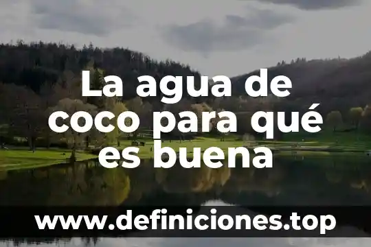 La agua de coco para qué es buena