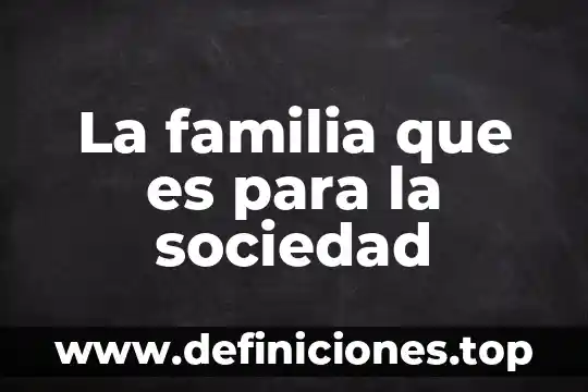 Que es el ciclo de vida de la familia 6 La familia que es para la sociedad