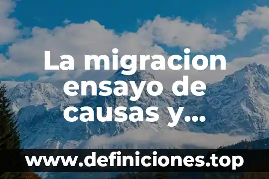 La migracion ensayo de causas y consecuencias y que es