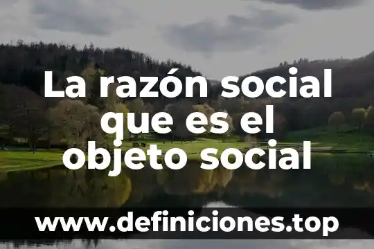 La razón social que es el objeto social