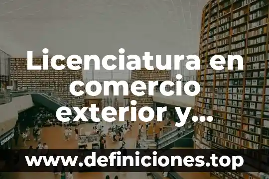 Licenciatura en comercio exterior y aduanas que es