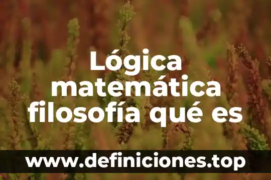Lógica matemática filosofía qué es