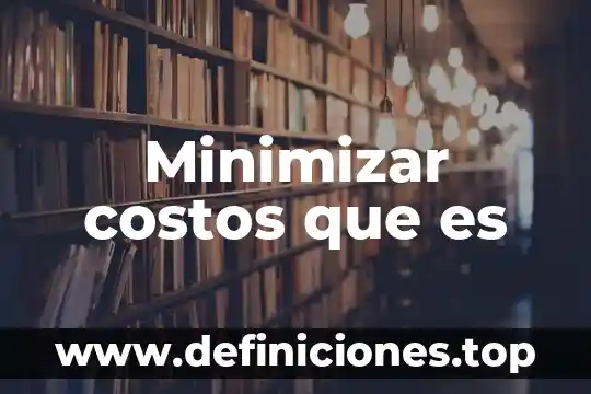 Que es cuantificación en costos 4 Minimizar costos que es