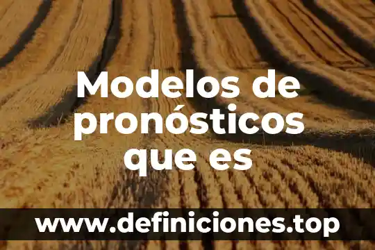Que es un modelos hidraulicos 3 Modelos de pronósticos que es