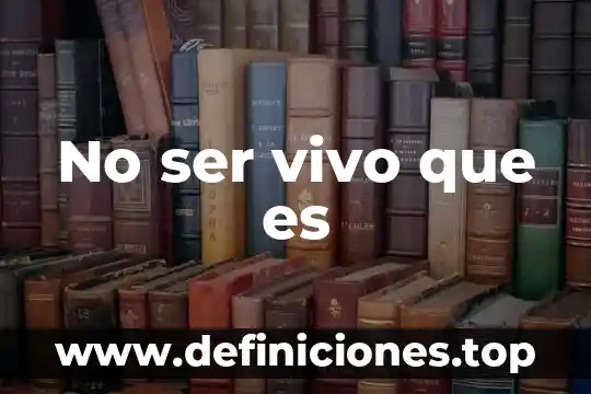 No ser vivo que es