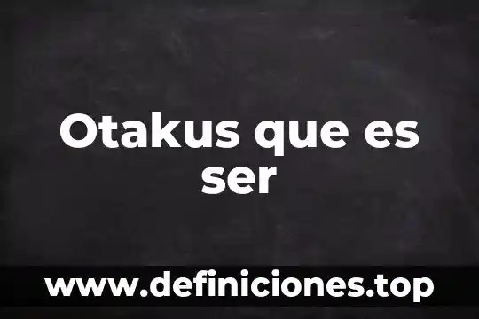 Otakus que es ser