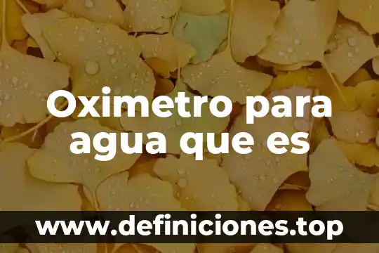 Oximetro para agua que es