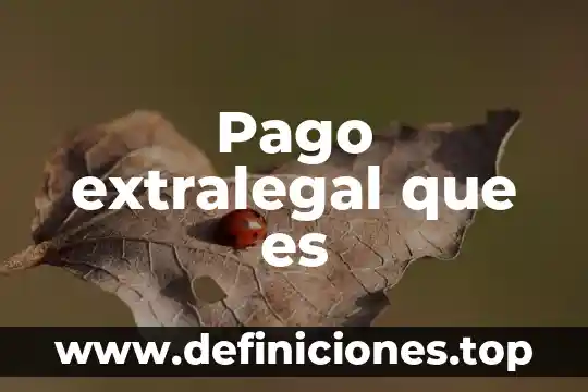 Pago extralegal que es