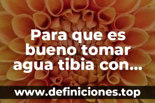 Para que es bueno tomar agua tibia con limón
