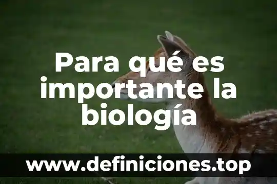 Que es dibision de biologia liga 4 Para qué es importante la biología