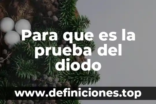 Para que es la prueba del diodo