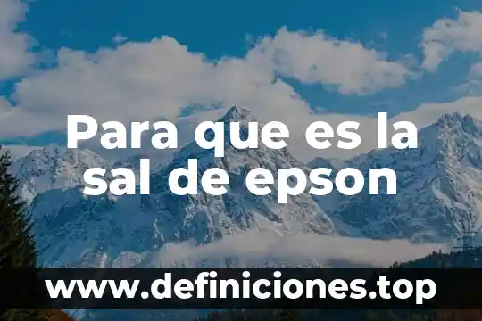 Para que es la sal en la pintura 6 Para que es la sal de epson