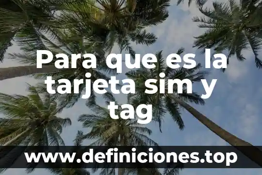 Para que es la tarjeta sim y tag