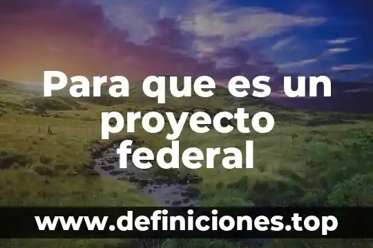 Para que es un proyecto federal