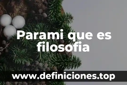 Parami que es filosofia
