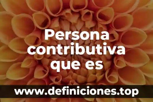 Que es la persuasión entre las persona 4 Persona contributiva que es
