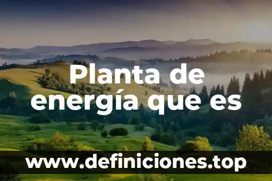 Planta de energía que es