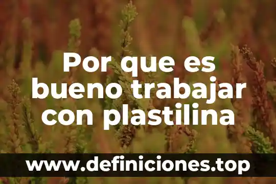 Por que es bueno trabajar con plastilina