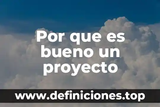 Por que es bueno un proyecto