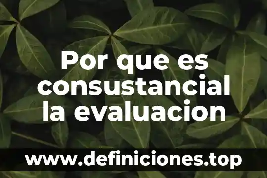 Por que es consustancial la evaluacion