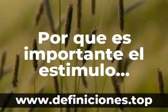 Que es la respuesta metabolica al estres articulos 3 Por que es importante el estimulo respuesta