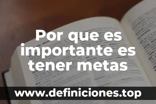 Por que es importante es tener metas