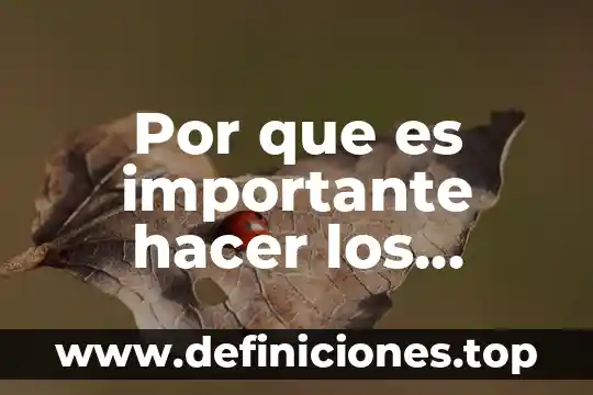 Por que es importante hacer los deberes y el estudio
