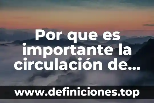 Por que es importante la circulación de la sangre