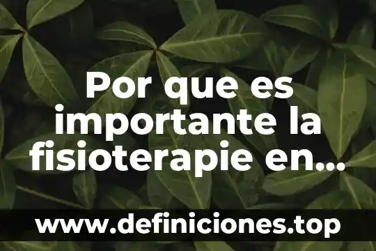 Por que es importante la fisioterapie en esguince de tobillo