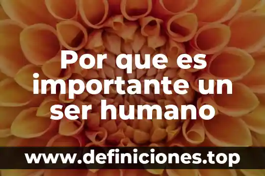 Por que es importante un ser humano