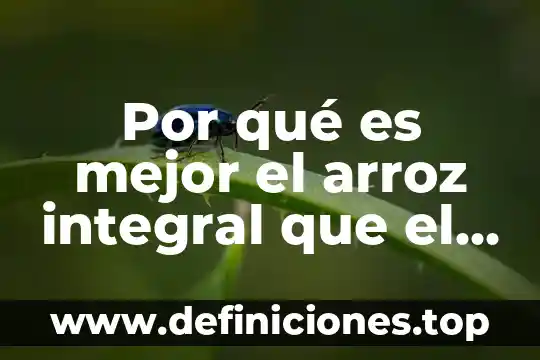 Por qué es mejor el arroz integral que el blanco