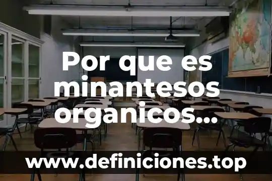 Que es el tema en una obra 5 Por que es minantesos organicos contaimporante el tema de compuest