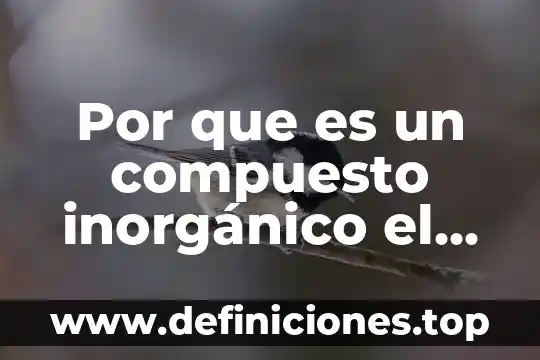 Por que es un compuesto inorgánico el agua