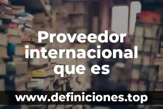 Que es ser un proveedor estrategico 4 Proveedor internacional que es