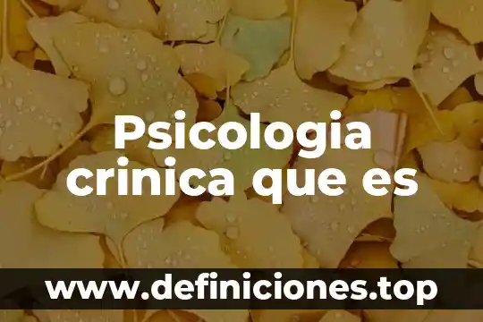 Objetivo general para promocionar que es la psicología 7 Psicologia crinica que es