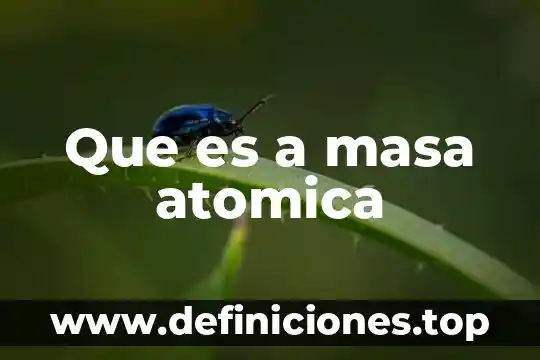 Que es a masa atomica