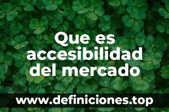 Que es accesibilidad del mercado