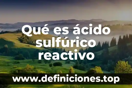 Qué es ácido sulfúrico H2SO4 3 Qué es ácido sulfúrico reactivo