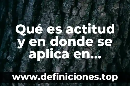 Qué es actitud y en donde se aplica en administración