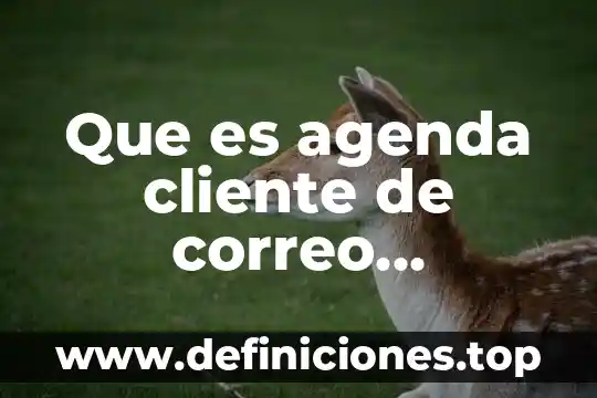 Que es una agenda web 8 Que es agenda cliente de correo electronico