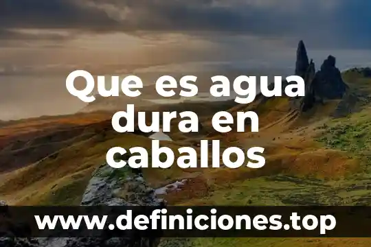 Que es agua dura en caballos