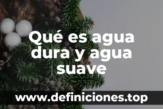 Qué es agua dura y agua suave
