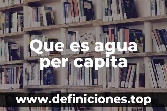 Qué es el per administración de proyectos 6 Que es agua per capita