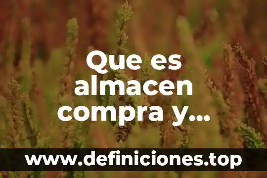 Que es una orden de compra interna 7 Que es almacen compra y venta