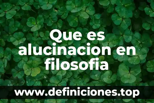 Que es alucinacion en filosofia